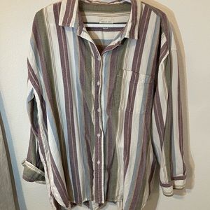 American Eagle women’s striped button down size XL
